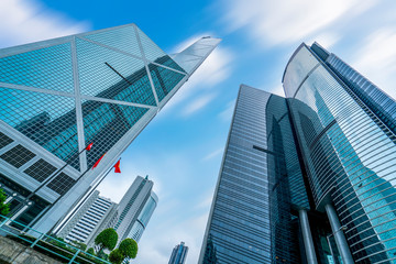 Naklejka premium Hong Kong Commercial Building Skyscraper..