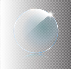 Glass trophy award. Vector award on gray background .Realistic 3D design. Vector transparent object.