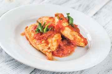 Chicken in tomato garlic sauce