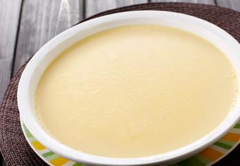 Chinese food,Steamed egg on table
