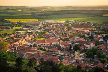 Fototapeta na wymiar View from holy hill on the Mikulov city, Moravia, Czech Republic