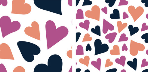 Heart seamless pattern. Vector love illustration. Valentine's Day, wedding. Scrapbook, gift wrapping paper, textile. Doodle sketch background