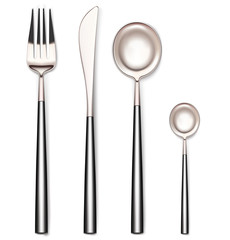 Fork, spoons and knife. Vector illustration