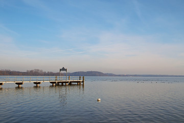 Fototapeta na wymiar Der große Plöner See bei Ascheberg