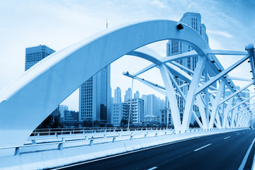 Obraz premium The landmark bridge in Tianjin, China - Progress Bridge