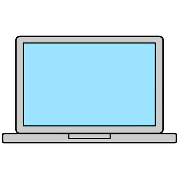 Laptop Icon - A vector cartoon illustration of a Computer Laptop Icon.