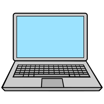 Laptop - A vector cartoon illustration of a Computer Laptop.
