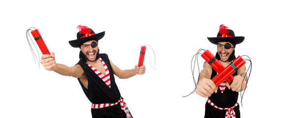 Man pirate isolated on the white background