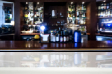 Table background of free space and bar 