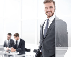 modern businessman on the background of the office