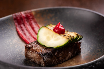 Fine dining Venison Steak with vegetable