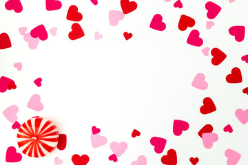 white background with hearts