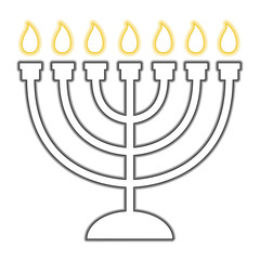 menorah with burning candles
