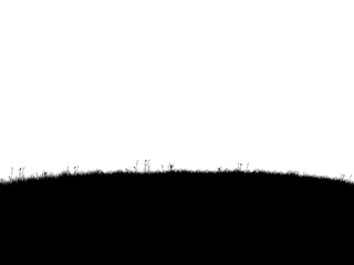silhouette of grass on hill isolated and white backgrounds - 244760774