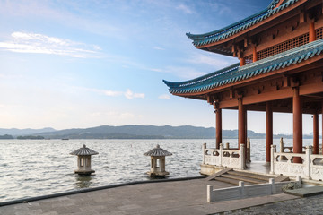 Obraz premium Beautiful landscape and landscape in West Lake, Hangzhou