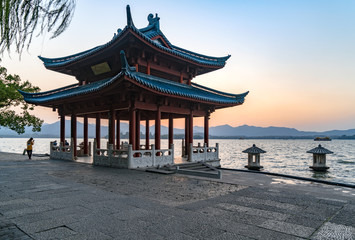Obraz premium Beautiful landscape and landscape in West Lake, Hangzhou