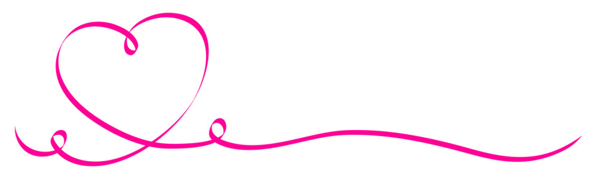 Calligraphy Pink Heart Ribbon