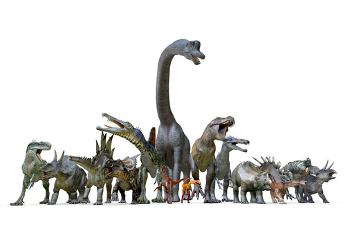 Range of Dinosaurs, 3D-Rendering	