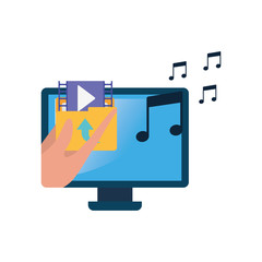 computer screen with objects isolated icon