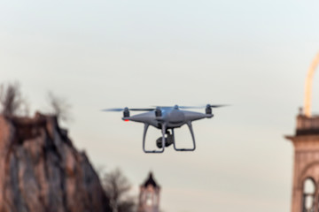 Fototapeta na wymiar Drone in a city environment
