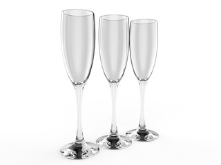 Blank Glass Tumbler for branding. 3d render illustration.