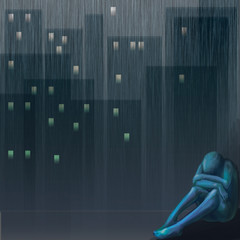 cold depression and loneliness in the city
