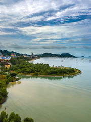 Obraz premium Island with aerial view.