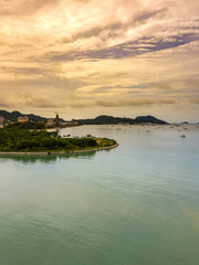 Fototapeta na wymiar Island with aerial view.