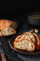fragrant bread with tomatoes