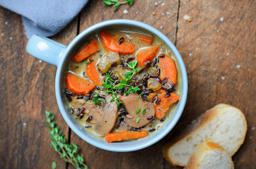 Mushroom Wild Rice Vegetable Soup, Delicious Dinner