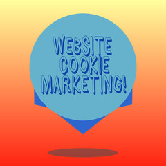 Handwriting text Website Cookie Marketing. Concept meaning information and insights of the webpage users Blank Color Circle Floating photo with Shadow and Design at the Edge