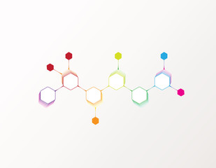 Chemical formula colorful vector illustration background.