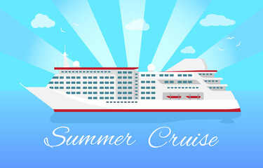 Spacious Luxury Cruise Liner Big Red Steamer
