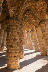 Stone walkway in the Park Guell in Barcelona