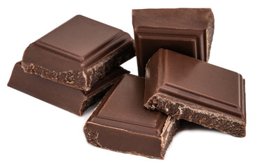 Milk chocolate bar isolated on white background with clipping path