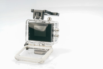 KUALA LUMPUR, MALAYSIA - JUly 20, 2017:  SJCAM action cameras with white background.