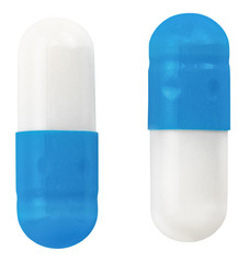 pills capsules isolated on white background. With clipping path