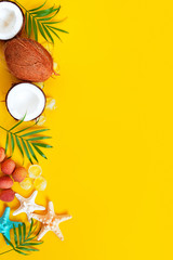 Bright yellow tropical summer background