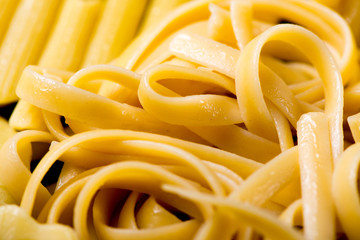 closeup of fettucine