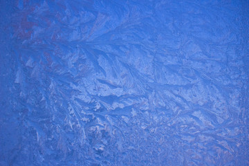 Cold frost patterns on glass