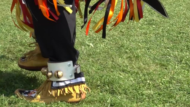 Native American Indian Dancing On Grass 001
