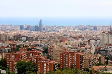 Obraz premium Aerial view of Barcelona from Park Güell.