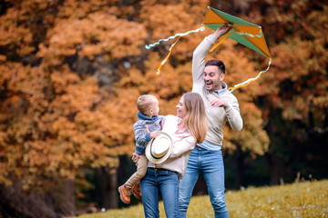 Happy family outdoors