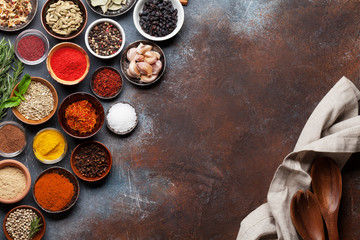 Set of various spices and herbs