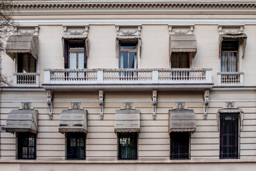 classical facade in Madrid city