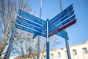 city signs neuwied city Rhineland Palatinate germany