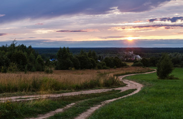Summer evening on a cauntry road