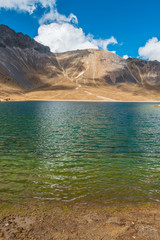 Beautiful lake inside the crater of Nevado de Toluca