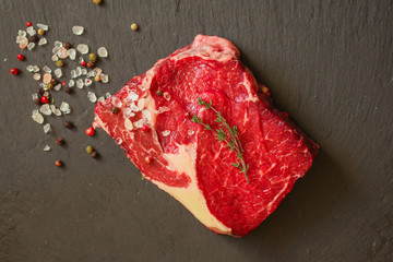 steak, meat, beef (piece). top. copy space