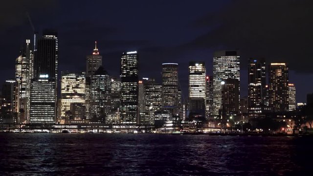 Sydney downtown skyline at night